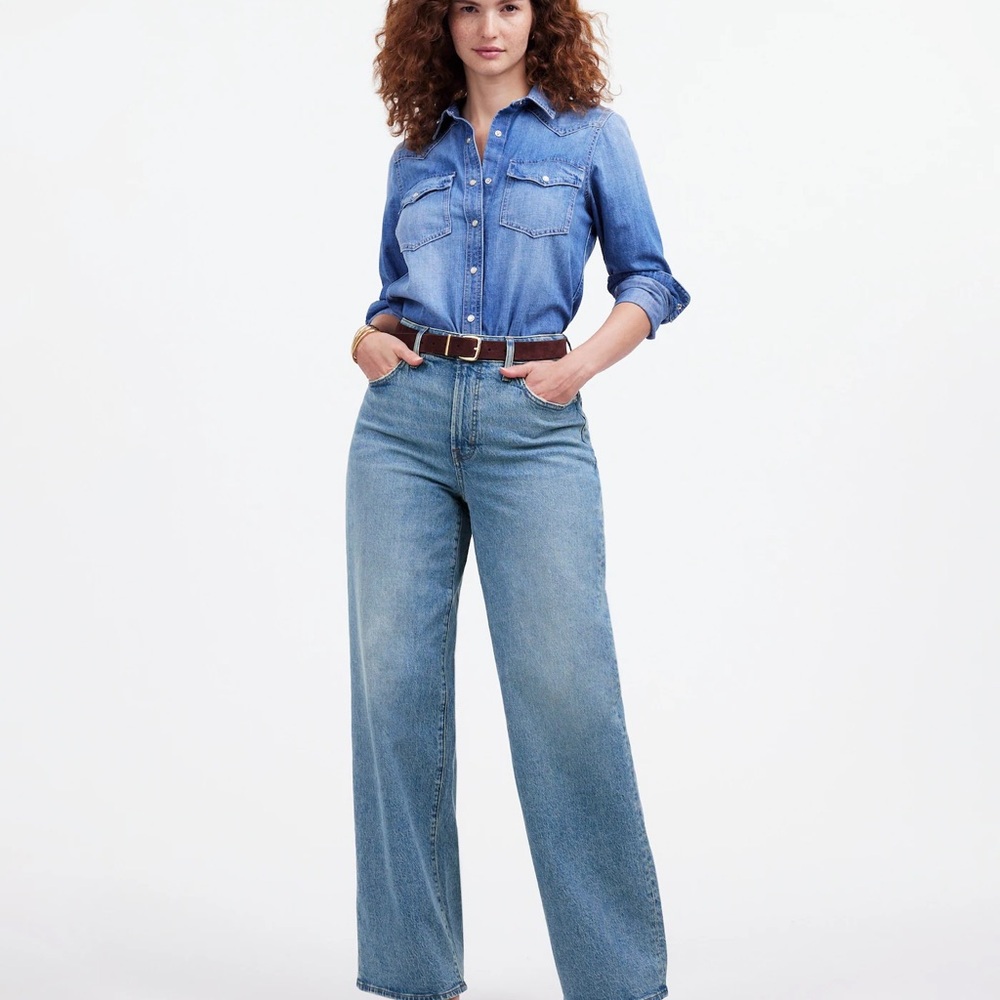 Madewell The Curvy Perfect Vintage Wide-Leg Jean - Enmore Wash - 27